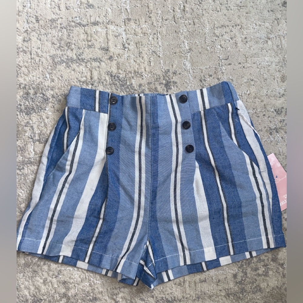 NWT striped nautical button detail shorts sz M